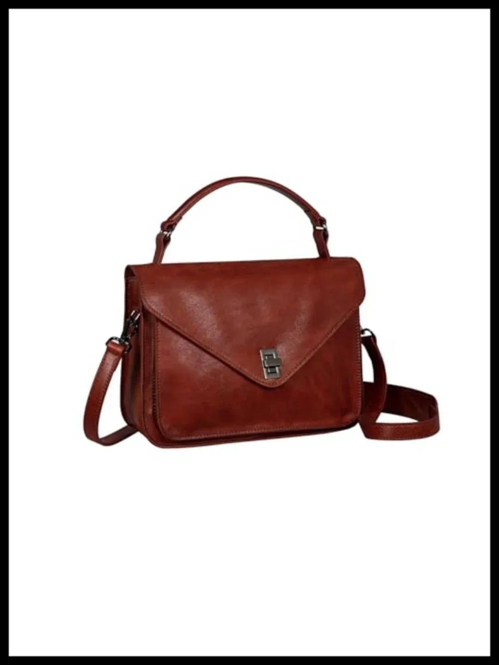 Genuine Leather Satchel Handbag Crossbody Shoulder Bag Vintage